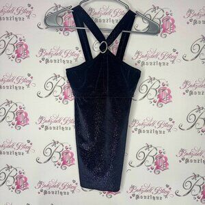 Karen tank top rhinestone Oring halter style black sparkle Elegant Black